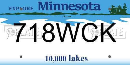 718WCK Minnesota License Plate