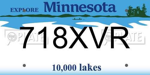 718XVR Minnesota License Plate