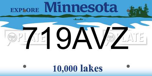 719AVZ Minnesota License Plate