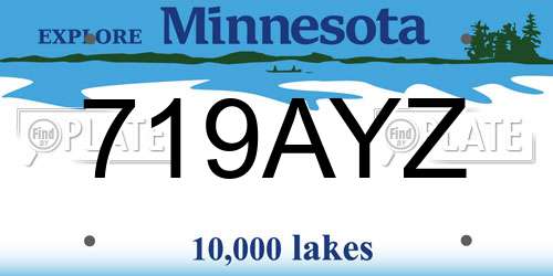 719AYZ Minnesota License Plate