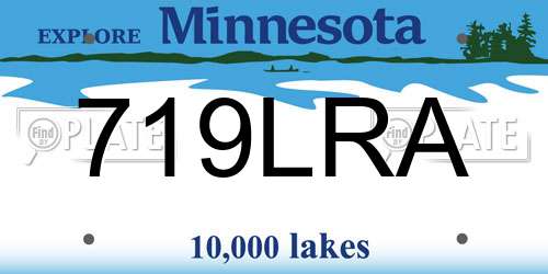 719LRA Minnesota License Plate