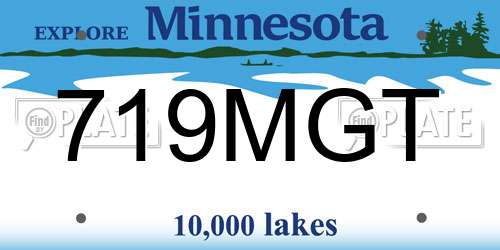 719MGT Minnesota License Plate