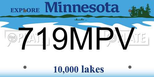 719MPV Minnesota License Plate