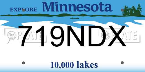 719NDX Minnesota License Plate