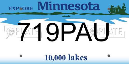 719PAU Minnesota License Plate