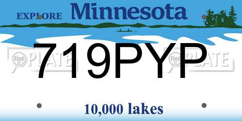 719PYP Minnesota License Plate