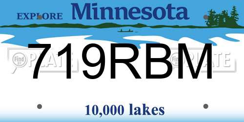 719RBM Minnesota License Plate