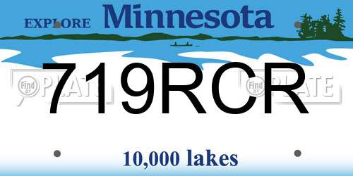 719RCR Minnesota License Plate