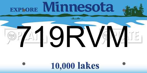 719RVM Minnesota License Plate