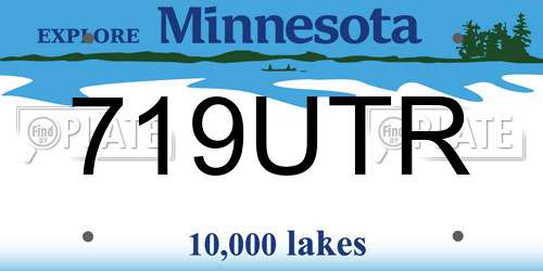 719UTR Minnesota License Plate