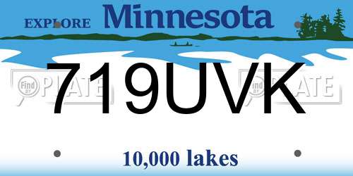 719UVK Minnesota License Plate