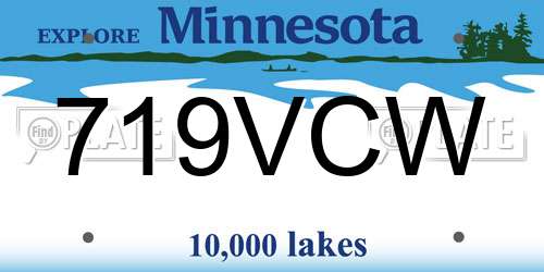 719VCW Minnesota License Plate