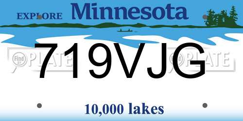 719VJG Minnesota License Plate
