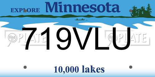 719VLU Minnesota License Plate