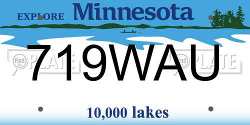719WAU Minnesota License Plate