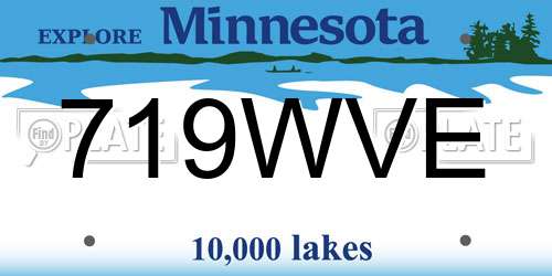 719WVE Minnesota License Plate