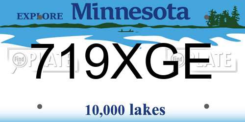 719XGE Minnesota License Plate