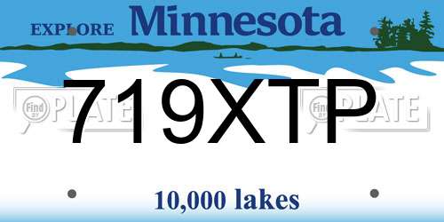 719XTP Minnesota License Plate