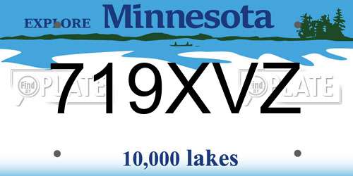 719XVZ Minnesota License Plate