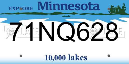 71NQ628 Minnesota License Plate