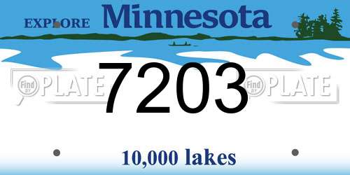 7203 Minnesota License Plate