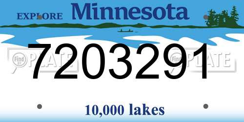 7203291 Minnesota License Plate