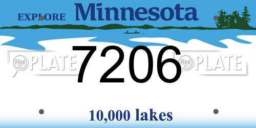 7206 Minnesota License Plate