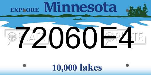 72060E4 Minnesota License Plate