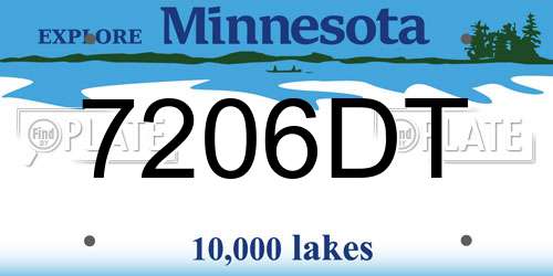 7206DT Minnesota License Plate