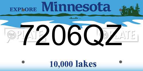 7206QZ Minnesota License Plate