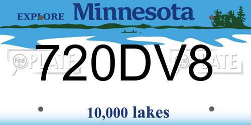 720DV8 Minnesota License Plate