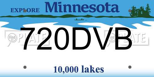 720DVB Minnesota License Plate