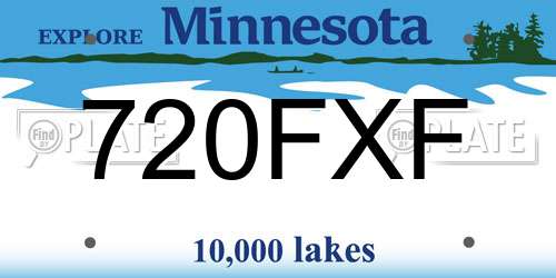 720FXF Minnesota License Plate