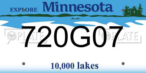 720G07 Minnesota License Plate