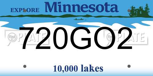 720GO2 Minnesota License Plate