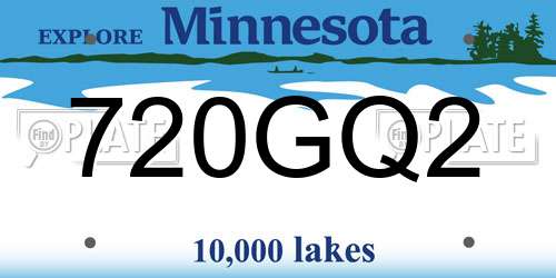 720GQ2 Minnesota License Plate
