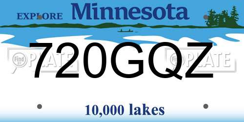 720GQZ Minnesota License Plate