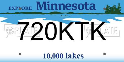 720KTK Minnesota License Plate