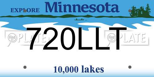 720LLT Minnesota License Plate