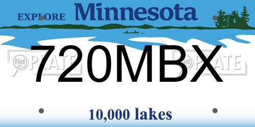 720MBX Minnesota License Plate