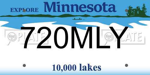 720MLY Minnesota License Plate