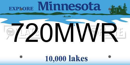 720MWR Minnesota License Plate