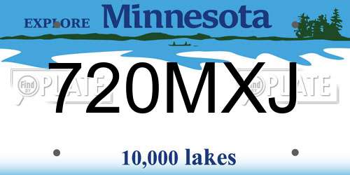720MXJ Minnesota License Plate