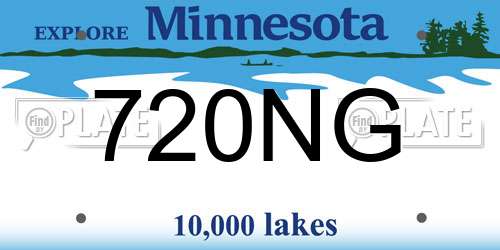 720NG Minnesota License Plate