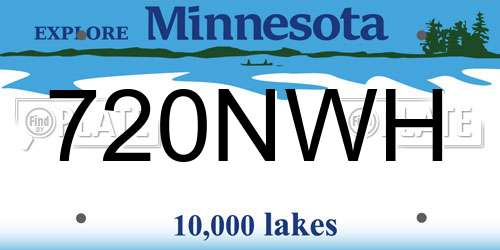720NWH Minnesota License Plate