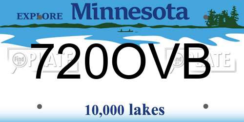 720OVB Minnesota License Plate