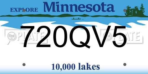 720QV5 Minnesota License Plate