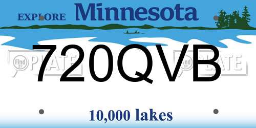 720QVB Minnesota License Plate
