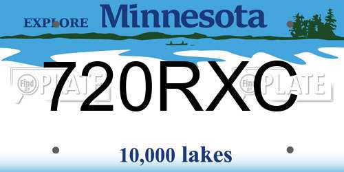 720RXC Minnesota License Plate