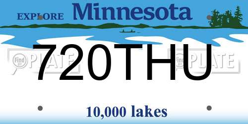 720THU Minnesota License Plate
